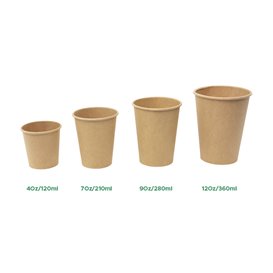 Gobelet Carton Kraft-Kraft 7Oz/210ml Ø7,0cm (1.000 Utés)