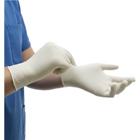 Gants en Latex sans Poudre Blanc Taille M AQL 1.5 (1000 Utés)