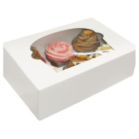 Papieren Cake vorm zak 6 Slots wit 24,3x16,5x7,5cm (100 stuks)