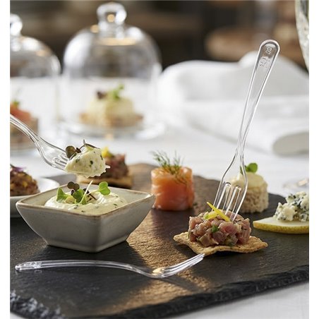 Mini fourchette PS réutilisable transparente 2