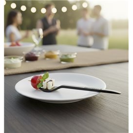 Mini vork Plastic Degustación Zwart 100 mm (1000 Stuks)