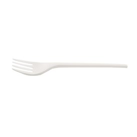 Fourchette Blanc Compostable et Réutilisable en CPLA 16,8 cm (1500 Utés)