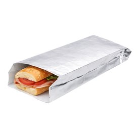 Sac en Papier pour Sandwich Antigraisse Aluminium 26+5x10,3cm (2000 Uds)