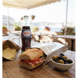 Sac en Papier pour Sandwich Antigraisse Aluminium 26+5x10,3cm (2000 Uds)