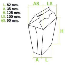 Papieren Container voor frietenGesloten (25 stuks)