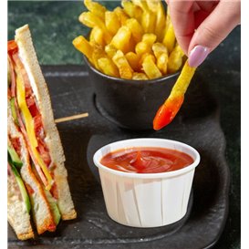 Pot en Papier Plissé Blanche de 100 ml (250 Utés)