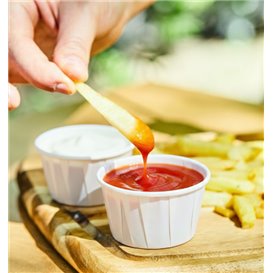 Pot en Papier Plissé Blanche de 100 ml (3000 Utés)