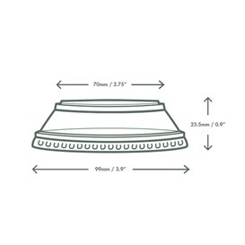 Platte Koepeldeksel voor bakje Composteerbaar PLA Transparant Ø9,6 cm (1000 Stuks)