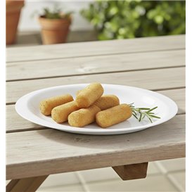 Assiette rigide Réutilisable en PP Plat Blanc "Cocktail" 18,5 cm (50 Utés)