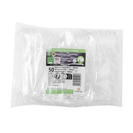 Petite cuillère de Dégustation en Plastique CPLA Transparent de 10 cm (50 Utés)