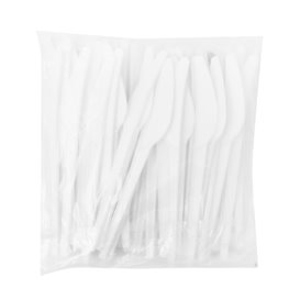 Couteau Blanc Compostable et Réutilisable en CPLA 16,8 cm (1500 Utés)