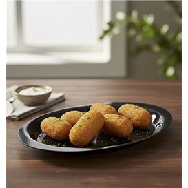 Hard bord Herbruikbaar PP Plat Zwart "Cocktail" 18,5 cm (500 Stuks)