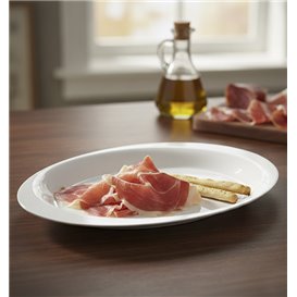 Assiette rigide Réutilisable en PP Plat Blanc "Cocktail" 18,5 cm (500 Utés)