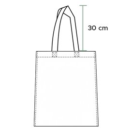 Niet geweven tas met korte hengsels wit 38x42cm (25 stuks)