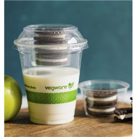 Couvercle Dôme Plat pour Pot Compostable en PLA "Bella pot" Transparent Ø9,6cm (1000 Utés)