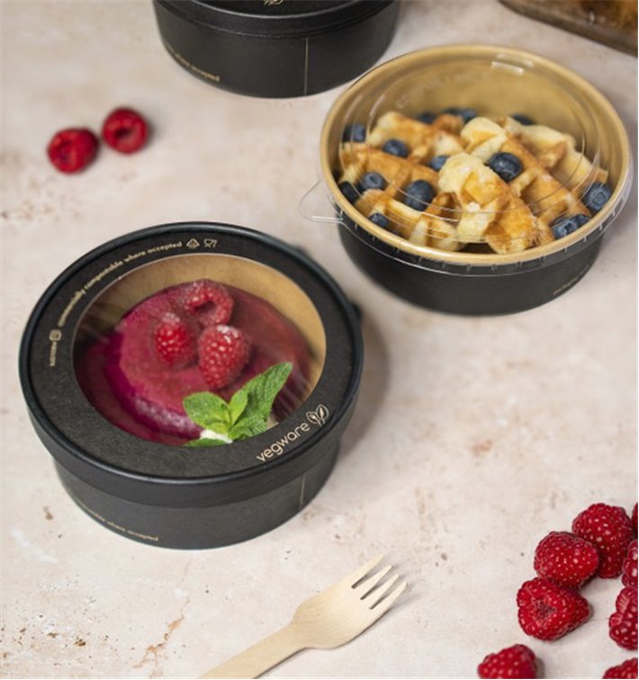 Rond kartonnen deksel met venster Ø15 cm