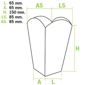 Dozen voor grote witte popcorn 45gr 6,5x8,5x15cm (700 stuks)