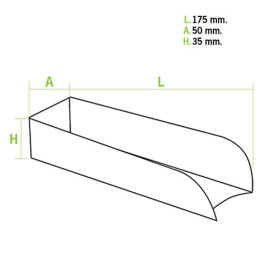 BIO Kartonnen frikandelbakjes 17x5x3,5cm (100 stuks)