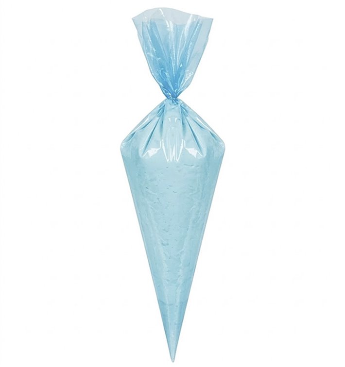 Spuitzak PE op Rol Blauw 28x55cm (100 Stuks)