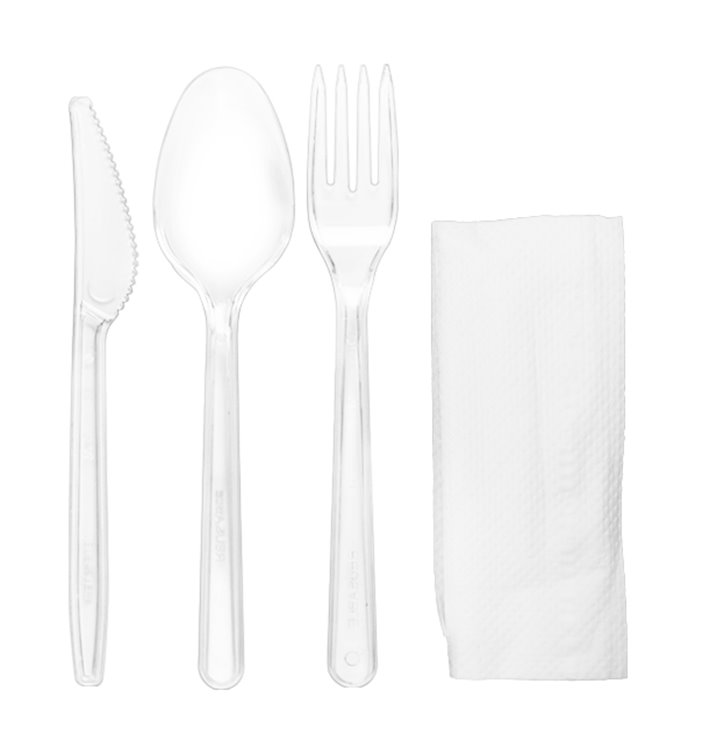 Herbruikbare PS Bestekset Vork, Mes, Lepel en Servet (500 Stuks)