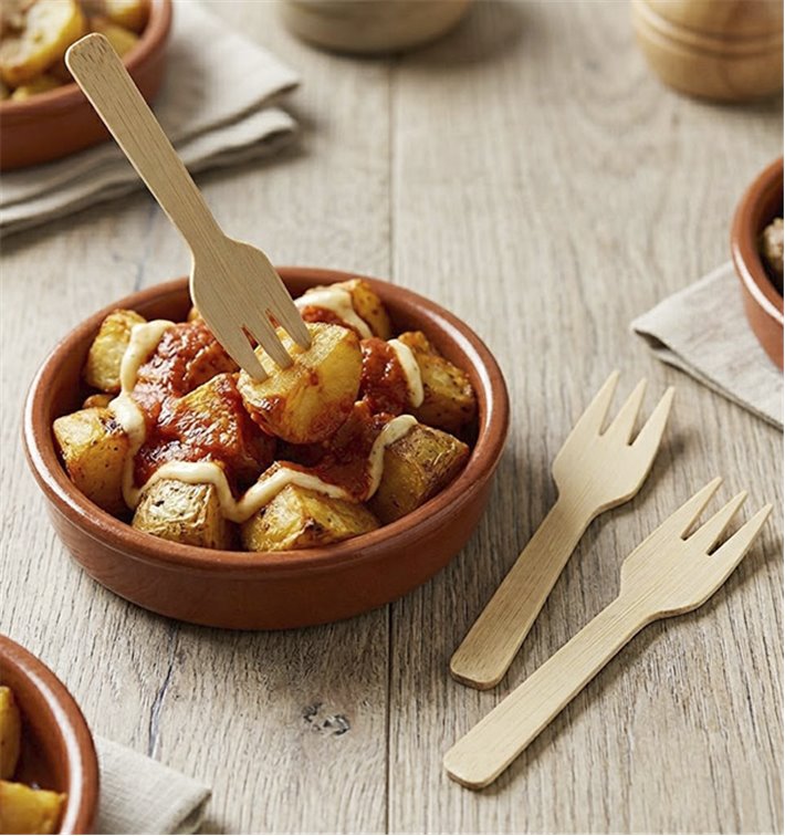 Tenedor de Bambú 9cm (50 Uds)