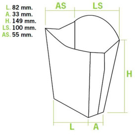 Etui à Frites Kraft Grand 8,2x3,3x14,9cm (25 Unités)