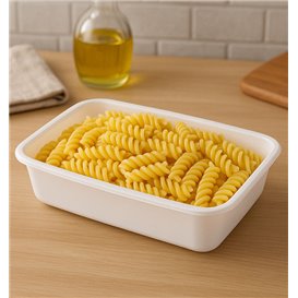 Boîte Rectangulaire en PP Blanc 500ml 17,4x11,6x4,3cm (25 Utés)