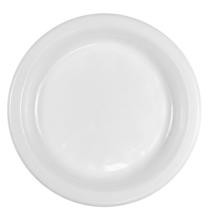 Assiette Plate Réutilisable Économique en PS Blanc Ø16,5cm (100 Utés)