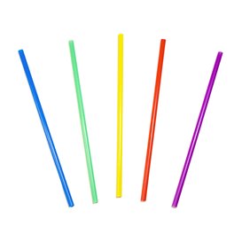 Pailles réutilisables droites en PP couleurs Ø6mm 20cm (50 Utés)