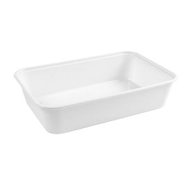 Boîte Rectangulaire en Plastique PP Blanc 500ml 17,3x11,9x3,9cm (50 Utés)