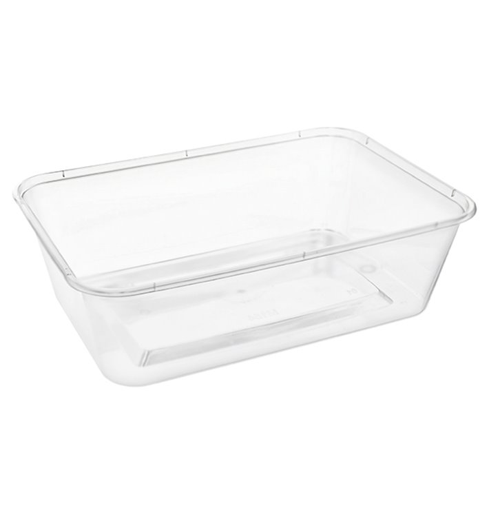 Récipient Rectangulaire en Plastique PP Transparent 650ml 17,3x11,9x5,1cm (500 Utés)