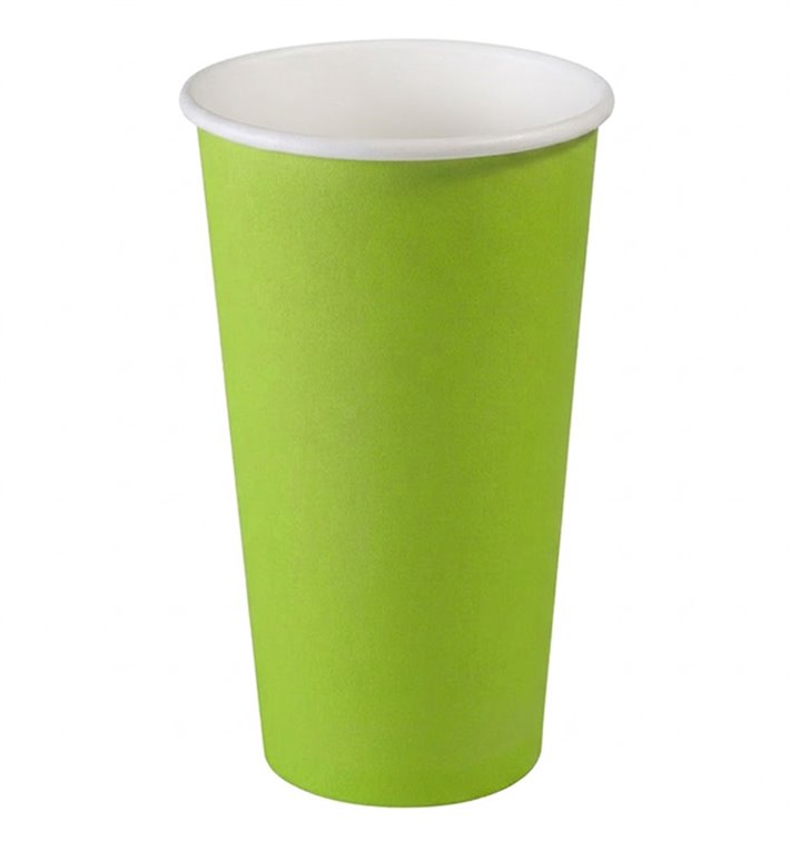 Groene kartonnen bekers "Kleuren" 20Oz/600ml Ø9,0cm (10 Stuks)