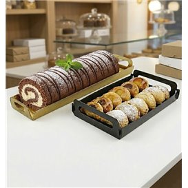 Plateau Rectangle Carton Doré Poignées 16x23 cm (100 Utés)