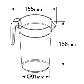 Pichet en Plastique PP Transparent 1.000ml (10 Utés)
