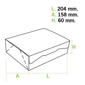 Boîte pâtissière 20,4x15,8x6cm 1Kg Blanc (200 Unités)