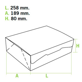 Gebakdoos karton Witte 2Kg wit 25,8x18,9x8cm (125 stuks)