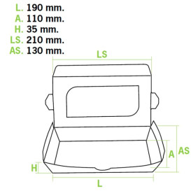 Barquette carton Premium 21x13x3,5cm 730ml (300 Unités)