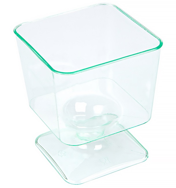 Plastic glas Vierkant Water groen 60 ml 