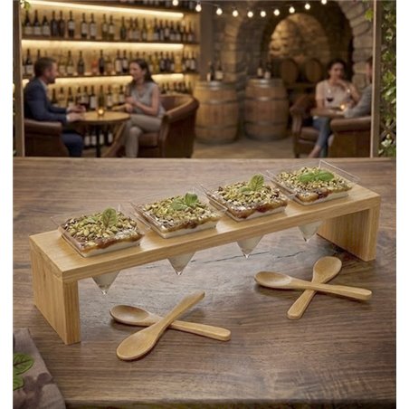 Support en bambou pour 4 cônes diamant 60 ml B235