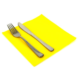 Serviette Papier Molletonnée 40x40 Jaune 