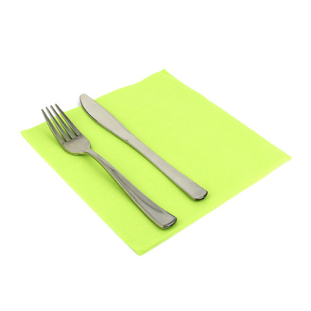 Serviette Papier Molletonnée 40x40 Vert Citron (50 Utés)