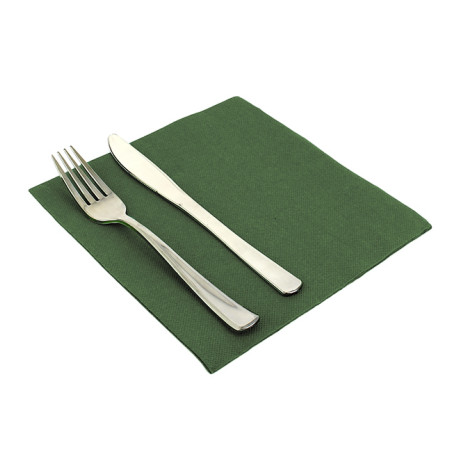 Serviette Papier Molletonnée 40x40 Verte (1.200 Unités)