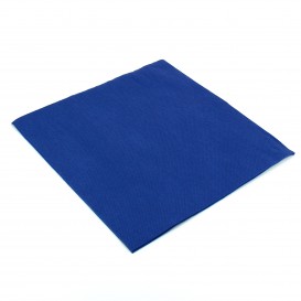 Serviette Papier Molletonnée 40x40 Bleu (50 Unités)