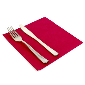 Serviette Papier Molletonnée 40x40 Bordeaux