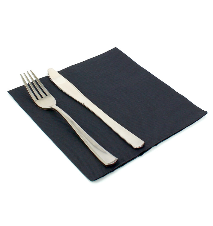 Serviette Papier Molletonnée 40x40 Noire Serviette Papier Molletonnée 40x40 Noire